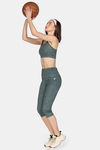 Zelocity Medium Impact Moisture Wicking Sports Bra with Removable Padding - Trekking Green — thumbnail 4
